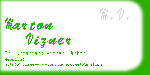 marton vizner business card